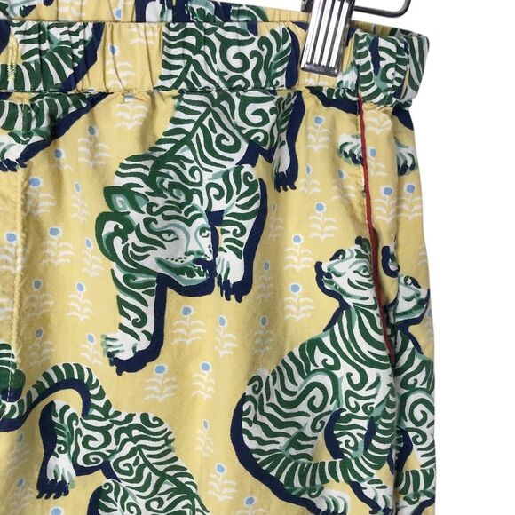 Printfresh Tiger Queen Pajama Pants XS Yelllow Green Pockets - Picture 6 of 12